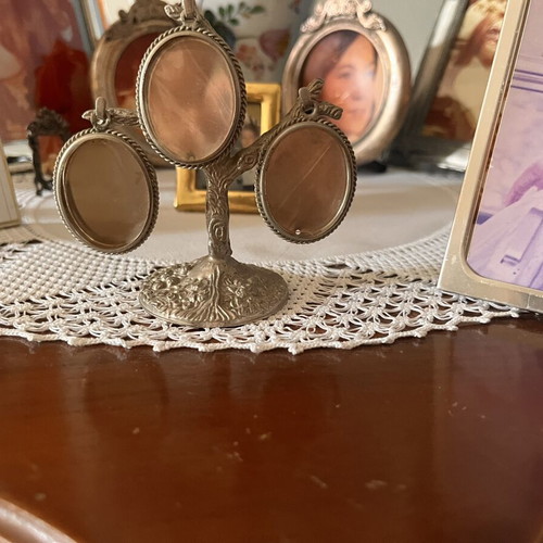 Vintage family tree photo frames used, brass with dark patina
