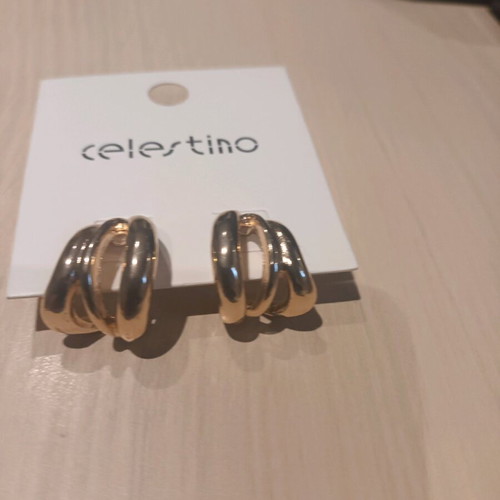 Celestino triple gold hoop earrings new