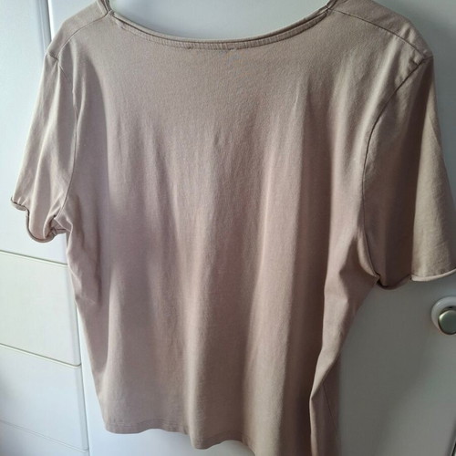 Beige short-sleeve cotton T-shirt Zara Large used