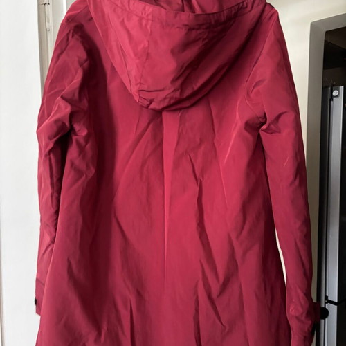 Elvine women's jacket red parka with checkered lining like new, size M
