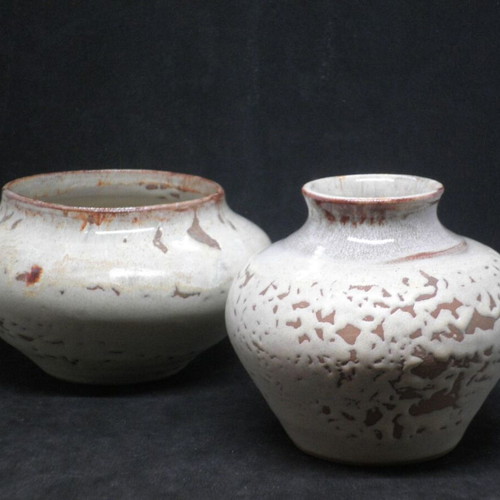 Decorative ceramic set used signed "At 84"
