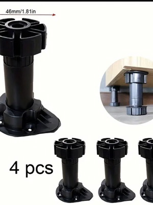 Plastic adjustable furniture legs new, set of 4 pieces