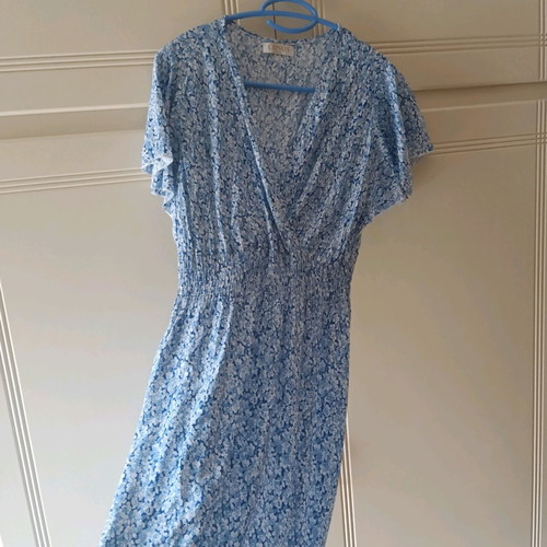 Conos long dress for tall women like new, white and blue