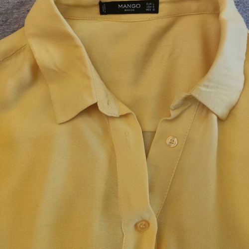 Mango long-sleeve yellow shirt size L like new