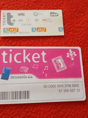 Used public transport tickets from Brussels and Paris