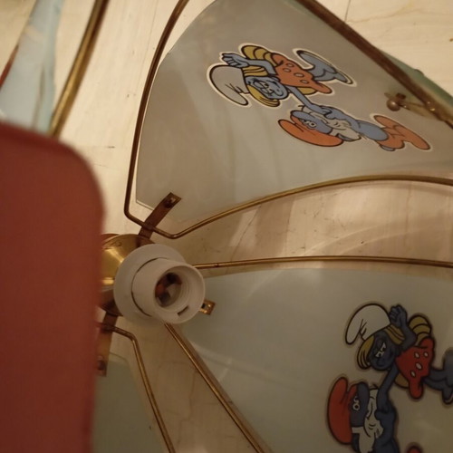 Children's ceiling light vintage used with smurfs design