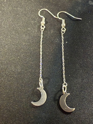 Moon earrings new, handmade, silver