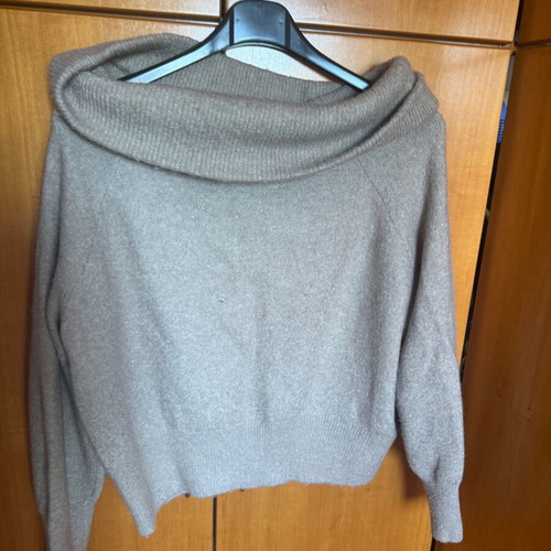 Woolen blouse with off-shoulder H&M like new, beige, size S
