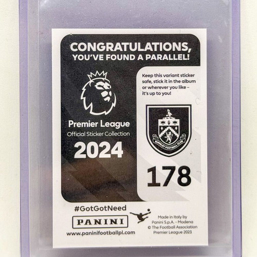 Panini Premier League 2024 Jack Cork Captain Purple Parallel sticker mint