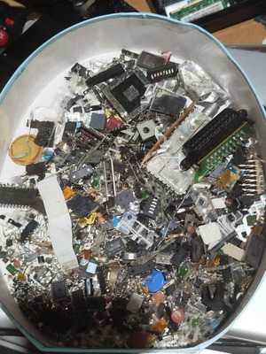 Various used computer parts for spare components