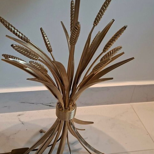 Brass Wheat Sheaf Lamp Base used, Hollywood Regency Lighting