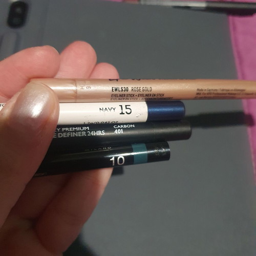 Set of eye and lip pencils used