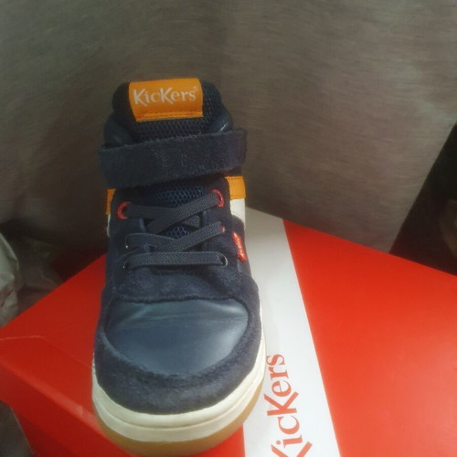 Kickers kids boots size 26, blue and orange