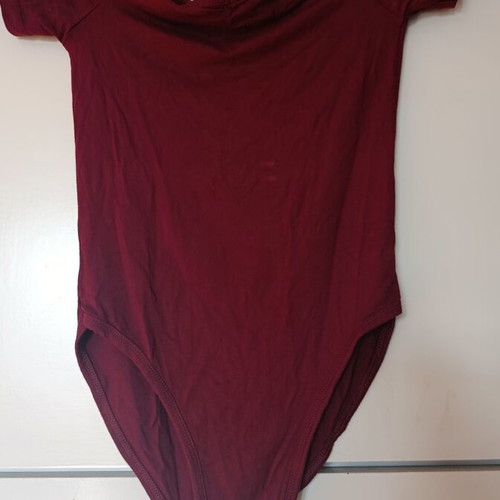 Women's bodysuit, burgundy, short sleeve
