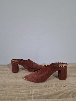Ted Baker καφέ δερμάτινα πέδιλα mule, σαν καινούργια, μέγεθος 37