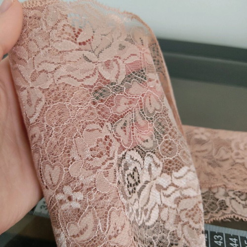 Lace strip 16cm width, 2 meters, like new, gold-pink dusty pink