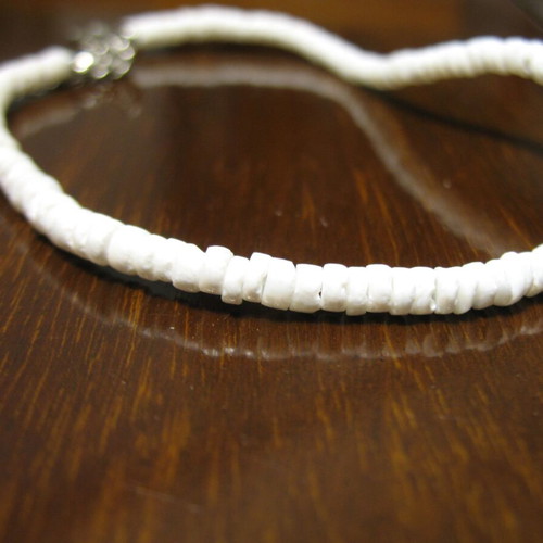 Coral white handmade anklet 23 cm from Hawaii