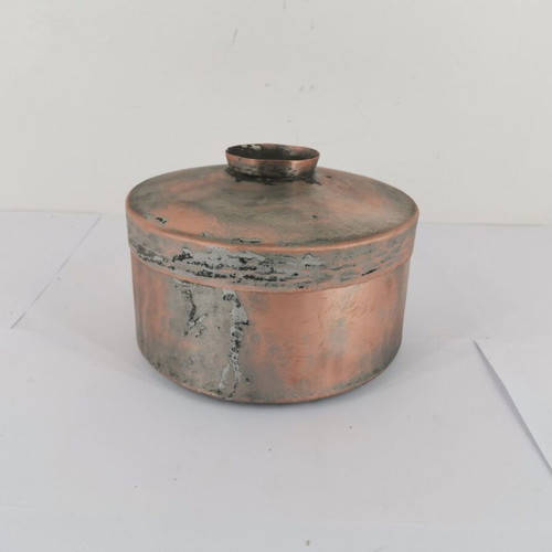 Copper tobacco box used with lid from 1900 era