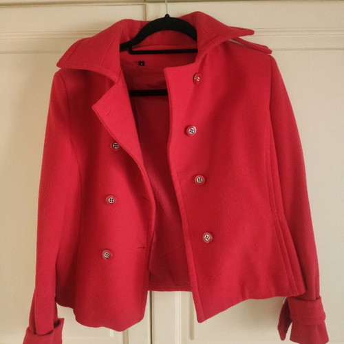 Red jacket used, size S, polyester-viscose