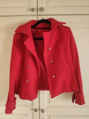 Red jacket used, size S, polyester-viscose