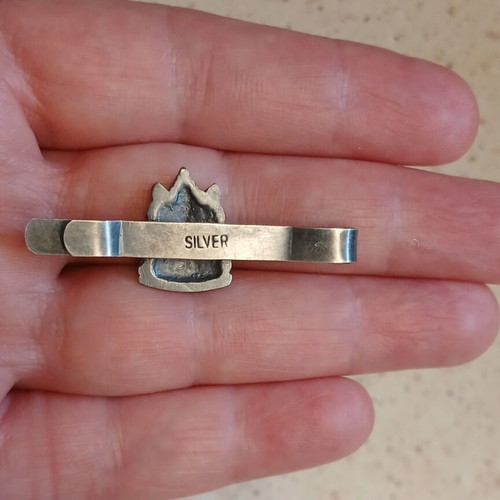 Silver tie or scarf clip, like new, collectible, Ganesa charm