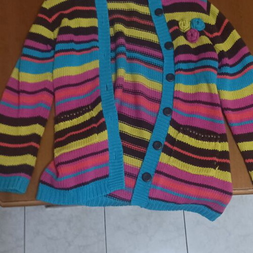 Orchestra knitted cardigan for girl 8 years like new, multicolor, 128 cm