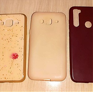 3 θήκες καλύμματος κινητού με εξάρτημα δακτύλων, για 2 Samsung j3 και 1 για Redmi Note 8