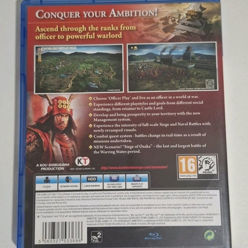 Nobunaga's Ambition Ascension PS4 game used