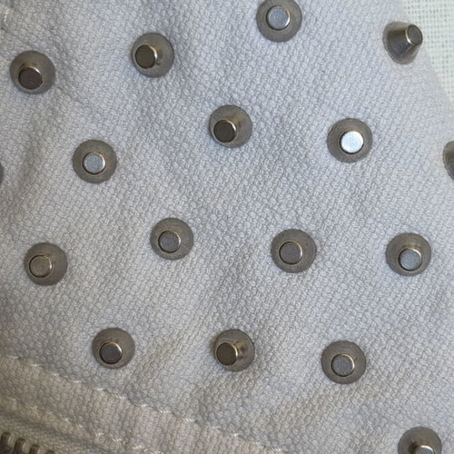 H&M white denim jacket with studs, size S