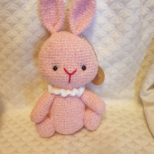 Pink Amigurumi Bunny Handmade, New, 26cm×14cm
