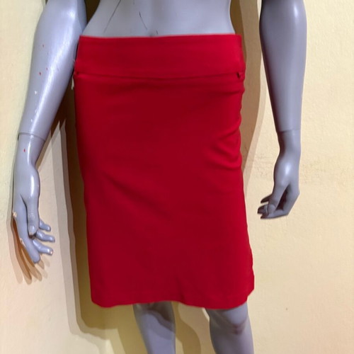 Midi skirt red with side slits like new, size S/M