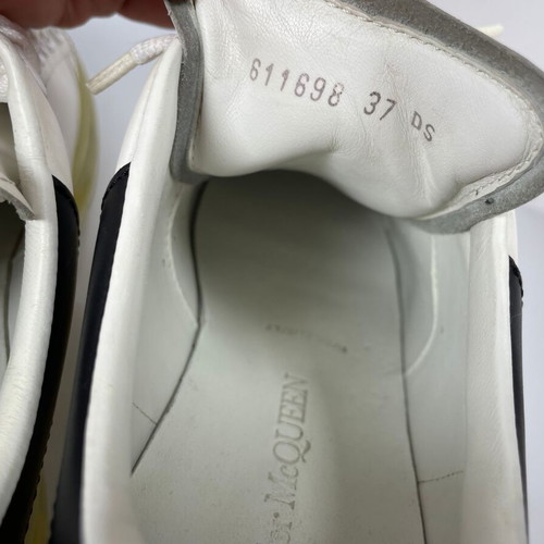 Alexander McQueen Oversized Sneakers Size 37 Like New, White Leather
