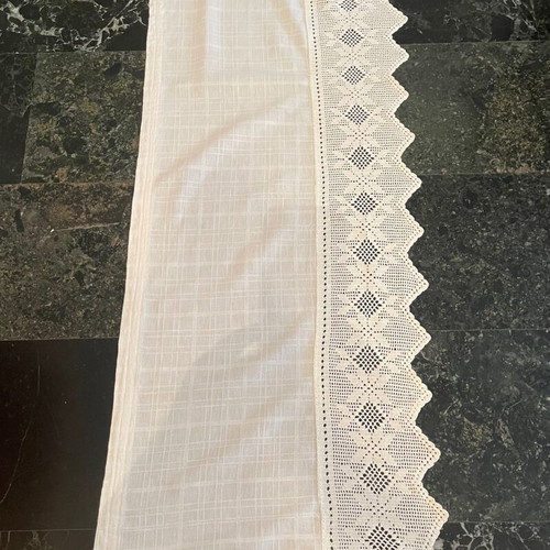 Crochet curtain used, handmade traditional embroidered 122x50 cm