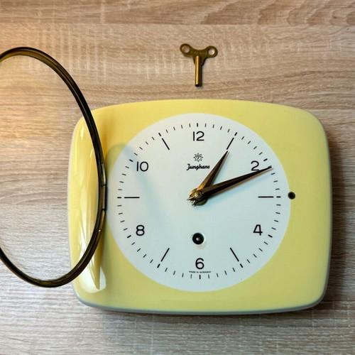Junghans wall clock used porcelain wind-up