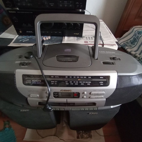Aiwa portable radio cassette player used with two decks and CD