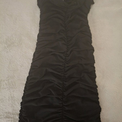 Black mini strapless dress Exes like new, one size