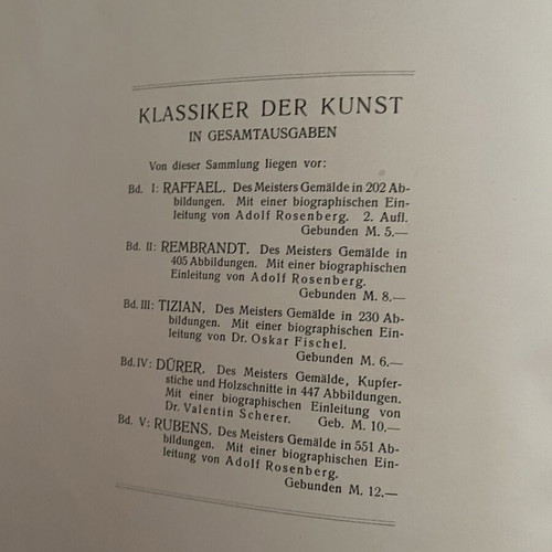 Raffael Klassiker der Kunst Volume I 1905 German art book
