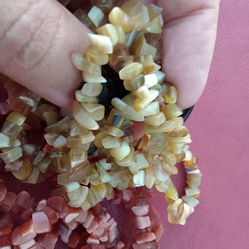 Set of decorative chip beads for crafts and jewelry