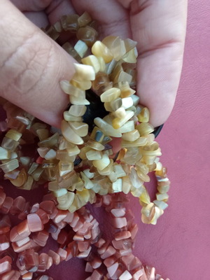 Set of decorative chip beads for crafts and jewelry