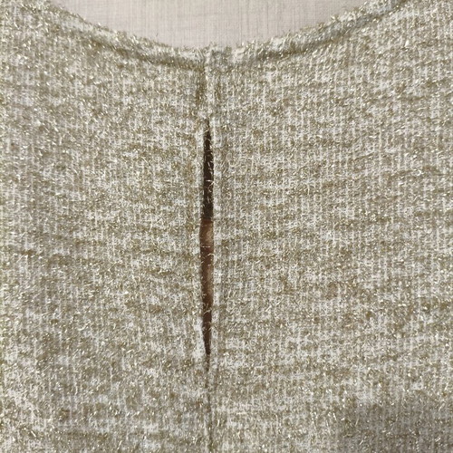 Handmade Gold Mini Tweed Lurex Shift Dress Size S/M new