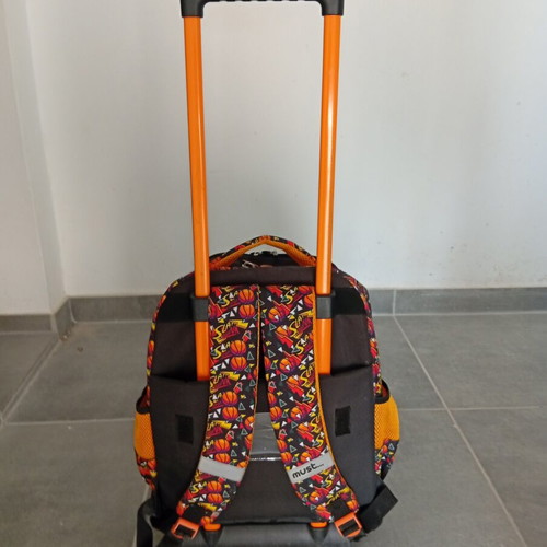 Must school backpack with wheels used, polyester