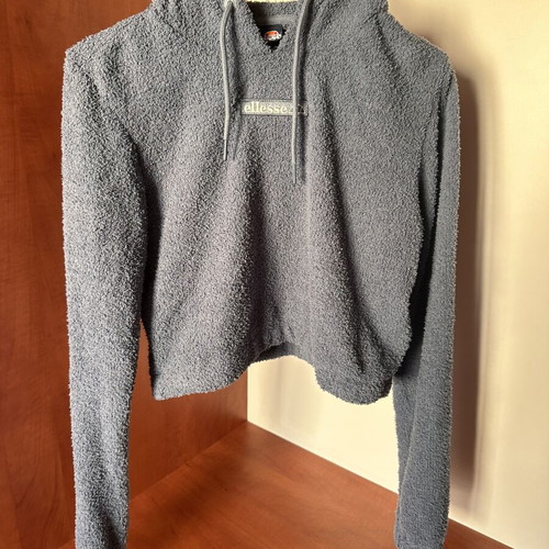 Ellesse Sherpa Cropped Pullover Hoodie size M like new, blue