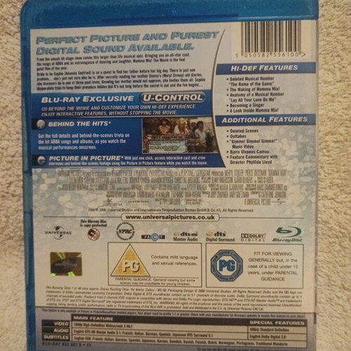 Mamma Mia The Movie Blu-Ray like new with subtitles