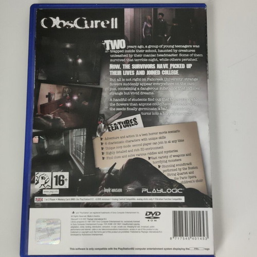 Obscure 2 PlayStation 2 game like new, complete