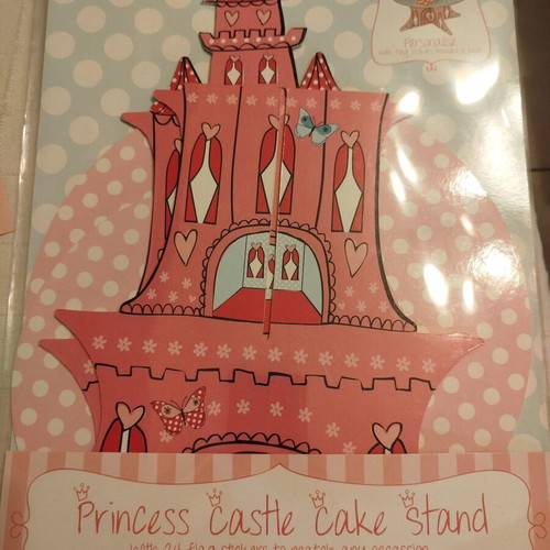 Cupcake stand princess castle design, like new, pink
