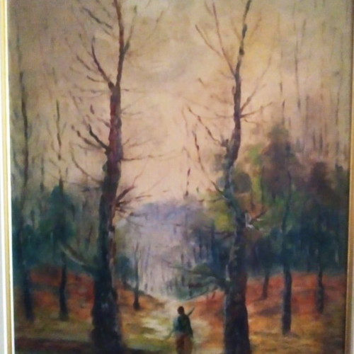 Oil painting by G. Vasilopoulos 57x67 with large frame signed