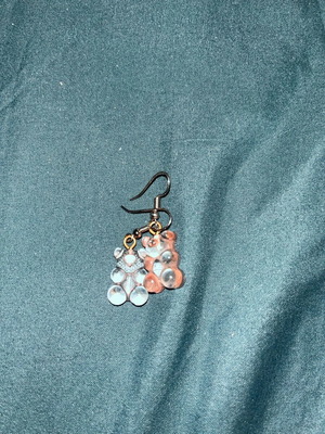 Earrings jelly bears like new, pink