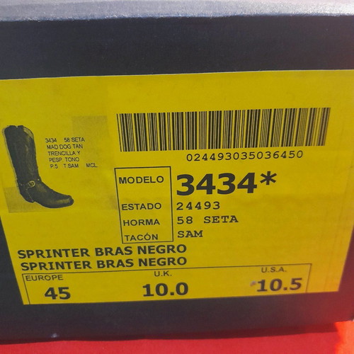 Sendra cowboy leather boots black new size 45