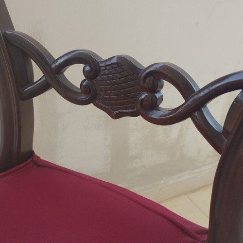 Handmade solid wood chairs like new, set of 6 with covers