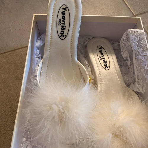 Yfantidis bridal slippers new, size 38, white